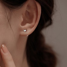 젤루나 여성용 미니 심플 통통 하트 바벨 볼 피어싱 P-608