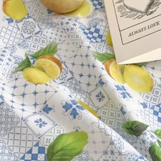 린넨 대폭 20수 바이오워싱 과일 천 패브릭 원단, 엘로우 레몬, 1개