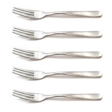 Jeoja.com 啞光不銹鋼迷你茶叉, 單色, 5個