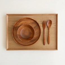 ACACIA 木製長方形托盤, 自然木色, 1個