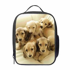 獨特小狗設計保溫保冷托特斜背便當袋, 14, 1個