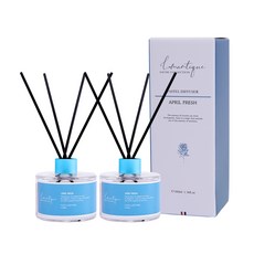 로맨띠끄 퍼퓸 파스텔 디퓨저 200ml x 2p + 섬유스틱 8p 세트, 에이프릴프레쉬, 400ml, 1세트