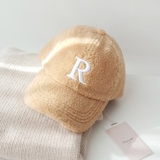 BABISOO R Logo刺繡絨毛棒球帽