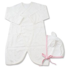 babybear 嬰兒印花連身衣+點點印花帽子