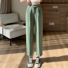 lemon soul 女款冰絲細褶鬆露踝寬褲