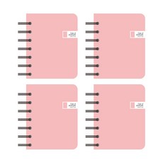 TOCTOC 線圈左翻筆記本 120頁, 4個, 粉色的