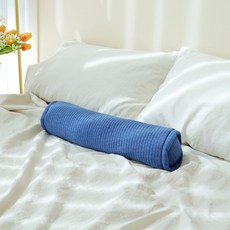 Begozani 純棉線條絎縫護頸枕, 海軍藍, 1個