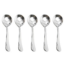 HAEMO Willive 韓國製不鏽鋼 Nino 餐具 花菜 刨冰 湯匙, 5個, 銀色