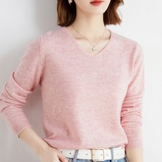 마켓에이 여성용 베이직 니트 브이넥 티