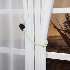 나산데코 커튼 매듭 자석 타이백, 블랙, 4개