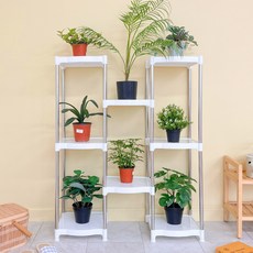 LIVING HAPPY Virtue Nine Plants 方形層架, 白色, 8層