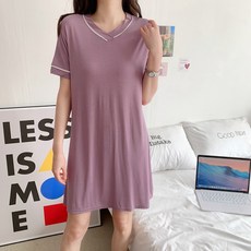 구디프 V넥 홈 캐주얼 반팔 원피스 빅사이즈 포함