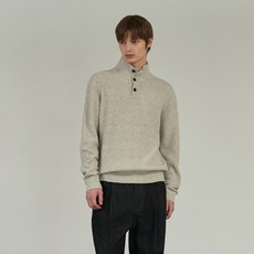 MIND BRIDGE 男女通用羊毛混紡圈圈紗鈕扣高領針織衫 MZKT7110