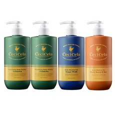 CeciCela 檸檬馬鞭草身體去角質凝膠 2入+黑莓子與月桂葉沐浴露+西洋梨沐浴露組, 1套