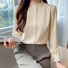 POPLARNC 女款 Delit 亨利領荷葉邊襯衫 P25FBL080417