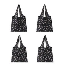 대용량 접이식 휴대용 장바구니 대형, 블랙데이지, 4개
