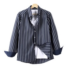 HOTCODE 男士 Overfit 條紋長袖襯衫