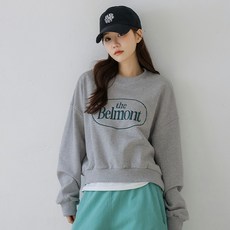 시크폭스 여성용 벨몬트 레터링 세미크롭 맨투맨 61TS1674