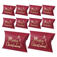 모던앳 크리스마스 금박 선물 상자, 레드, 10개