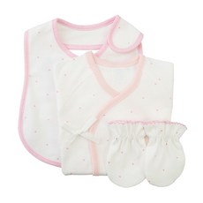 babybear 嬰兒愛心點點肚衣+手套+圍兜