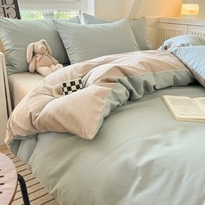 柔軟雙色床被套組