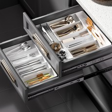 심플로우 존글로벌 가로세로 길이조절 칸막이 서랍 정리함, 1개, 화이트