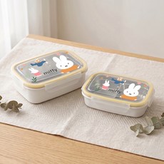 kitchen U Miffy 雙層不鏽鋼便當盒 560ml + 800ml 套裝, 單色, 1套