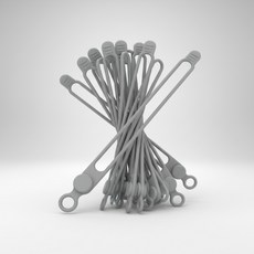 Apnalchangchang 多用途矽膠電線整理束帶, 灰色, 10個