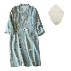 Hazley 頂級 YP06 浴袍 + 乾髮巾 L, 綠色, 1套