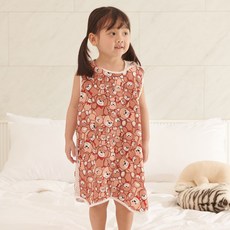 BEBE CHOUETTE 女童涼感透氣人造絲網眼睡眠背心