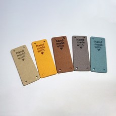 長款手工標籤 5種 x 4入組, 淺米色+芥末黃+棕色+灰色+薄荷天藍色, 1組