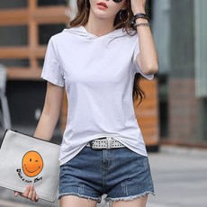 Goodif 修身短袖棉質連帽T恤