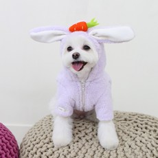 ITS DOG 狗狗胡蘿蔔兔子連帽外套, 紫羅蘭色