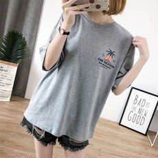 短袖哺乳印花上衣