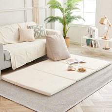 하모니홈 마마 오가닉 3단 접이식 메모리폼 토퍼, 아이보리, 6cm