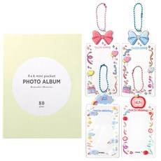 2Youngdesign 80本袖珍相冊+4張透明照片卡夾一套, 40張, 隨機發貨（相冊）
