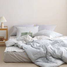 플로라침구 인디체크 차렵이불 패드세트