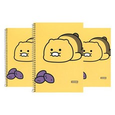 Kakao Friends 春植 線圈練習本筆記本, 3個, 混色