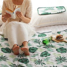 BAZAAR 桃子圖案涼感墊子+枕頭墊, Some Green, 涼墊+枕頭墊