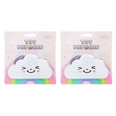 모닝셀러 구름디자인 테이프커터 + 레인보우 테이프 세트, 혼합색상, 2세트