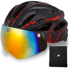 KELIMA 自行車風鏡安全帽, 1個, 黑色 紅色