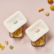 Modern House 可安心微波 Ecogen 兔子排氣孔副食品容器 2件組, 1套, 粉紅色, 薄荷綠, 350ml