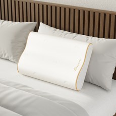 sleepover 記憶棉雙曲線枕頭, 白色, 1個