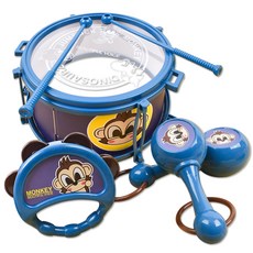 節奏樂器玩具鼓組, 藍色, 1組