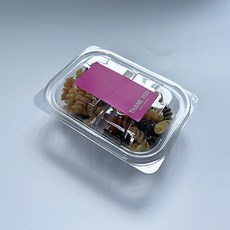 Tinapicnic 迷你2格一次性透明容器 + 深粉紅色感謝貼紙組, 20套, 一次性容器 + 貼紙