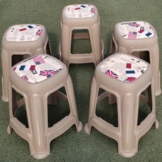 유럽풍 인테리어 사각방석의자 특대 5p, 그레이, 5개