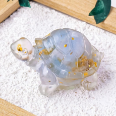 微笑風水財運烏龜裝飾品 2入, 天藍色