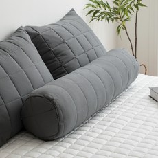 세라지오 푸딩소프트워싱롱허리 원형누빔바디필로우커버 솜포함, 차콜