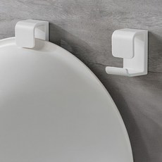 高氏家族 簡潔免鑽孔浴室臉盆掛架, 白色, 2個