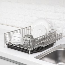 4BNK 立式全不鏽鋼碗盤瀝水架, 1層, 炭灰色